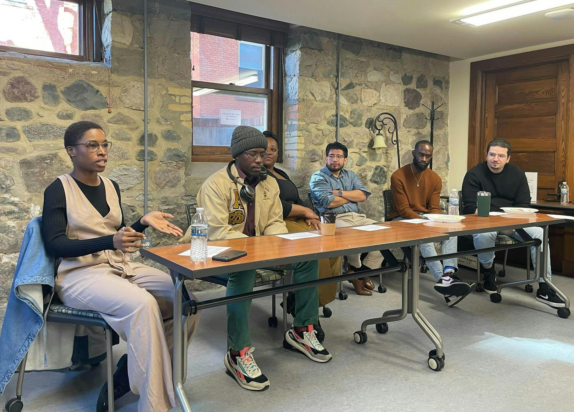 <p>First-generation graduate student panelists share their experiences during First-Generation Week at MSU on Nov. 7, 2024.</p>