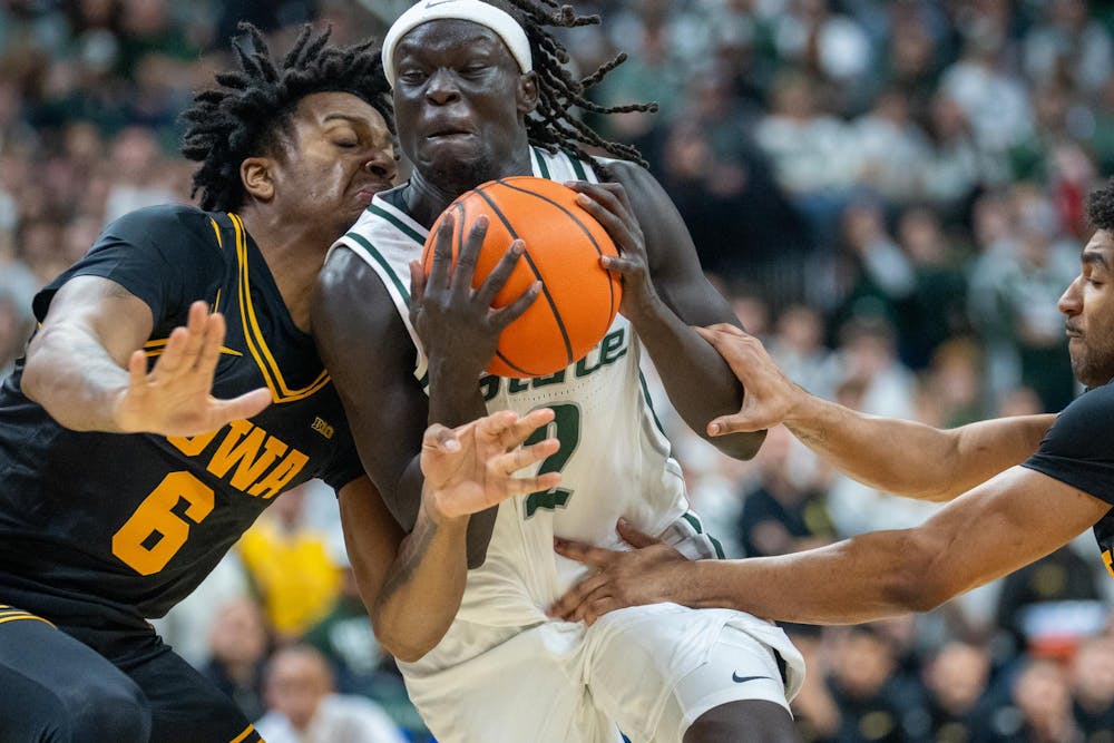 <p>Sophomore guard Kur Teng (2) drives toward the basket during the matchup against the University of Iowa at the Breslin Center on Dec. 2, 2025.</p>