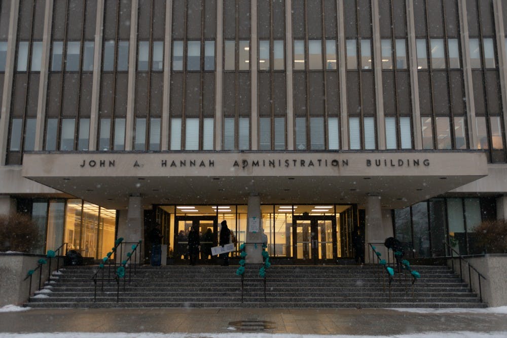 <p>Reclaim MSU held a rally outside of the Hannah Administration Building Jan. 24, 2019. On the same date in 2018, Larry Nassar was sentenced to 40 to 175 years in prison.</p>