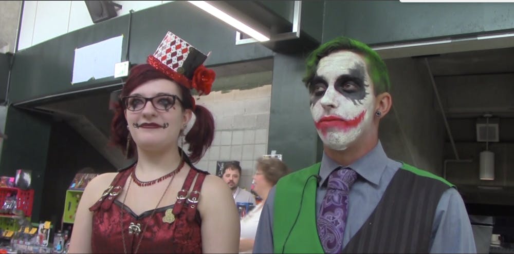 <p>Byron resident Emily Matticks and Belleville resident Dallas Kennedy attend the Capital City Comic Con. Matticks and Kennedy described their costumes as "steampunk" versions of Harley Quinn and the Joker.</p>