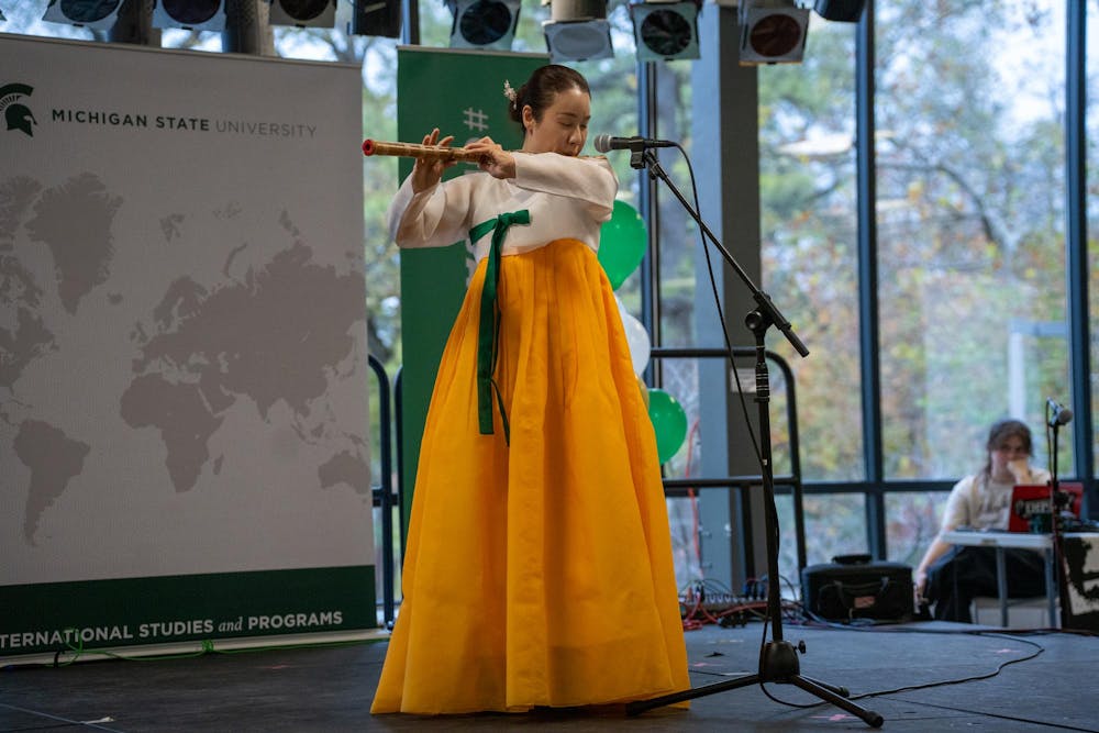 Min Jung Shim from Korea performed a musical piece during the Global Festival in the International Center on Nov. 16, 2024.