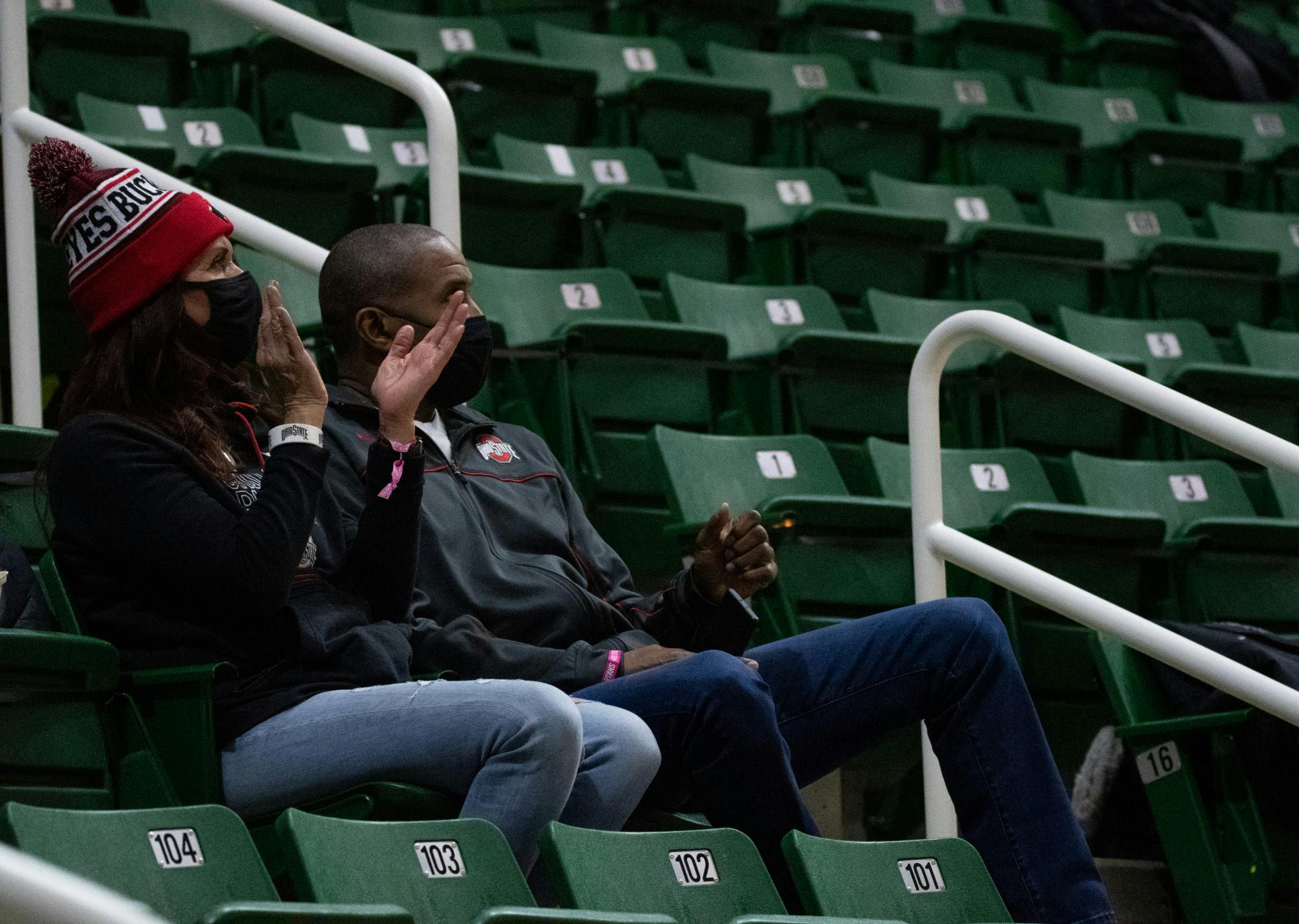 OSU fans applaud during the basketball game on Feb. 25, 2021/