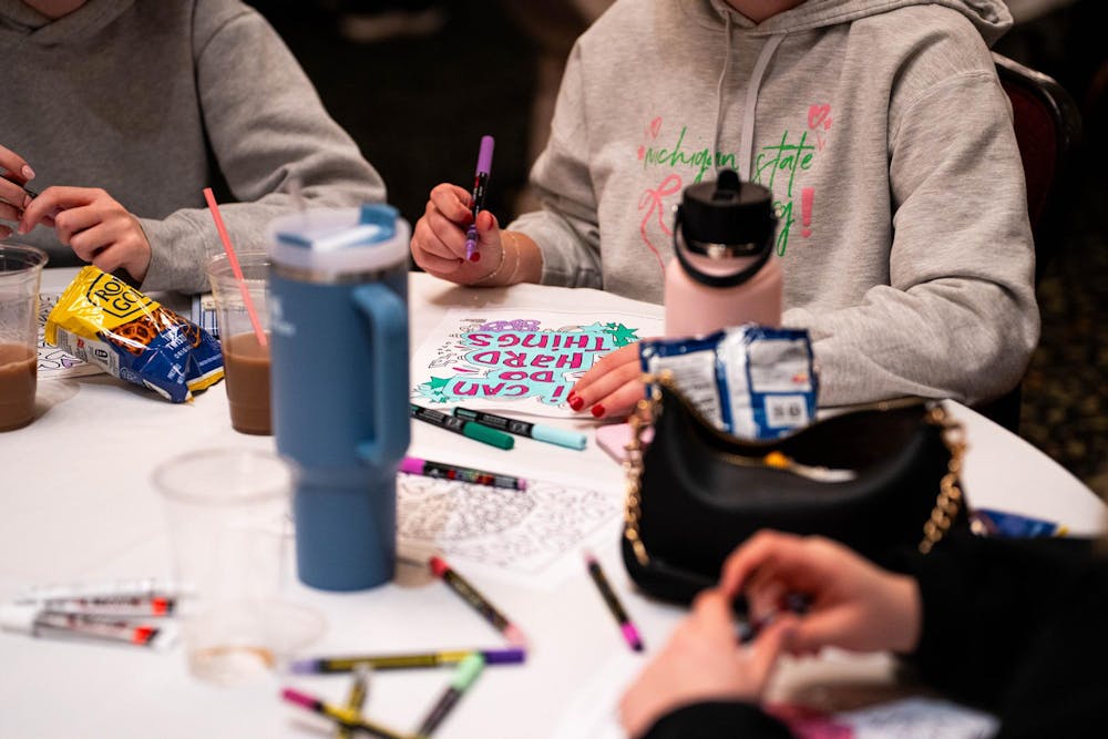Attendants coloring during the UAB and CHAARG clamp event at the MSU Union, in East Lansing on, Jan. 14th 2025