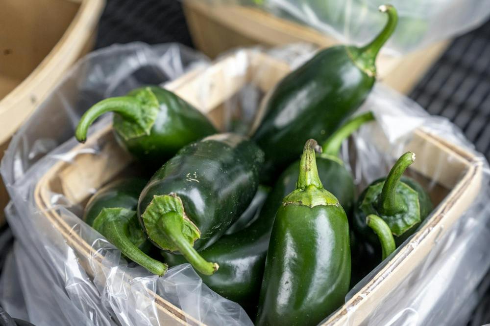 <p>Jalapeño peppers are sold during the MSU Culinary Services pop-up tent in the MSU Union courtyard in East Lansing, Mich., on Wednesday, Sept. 16, 2026.</p>