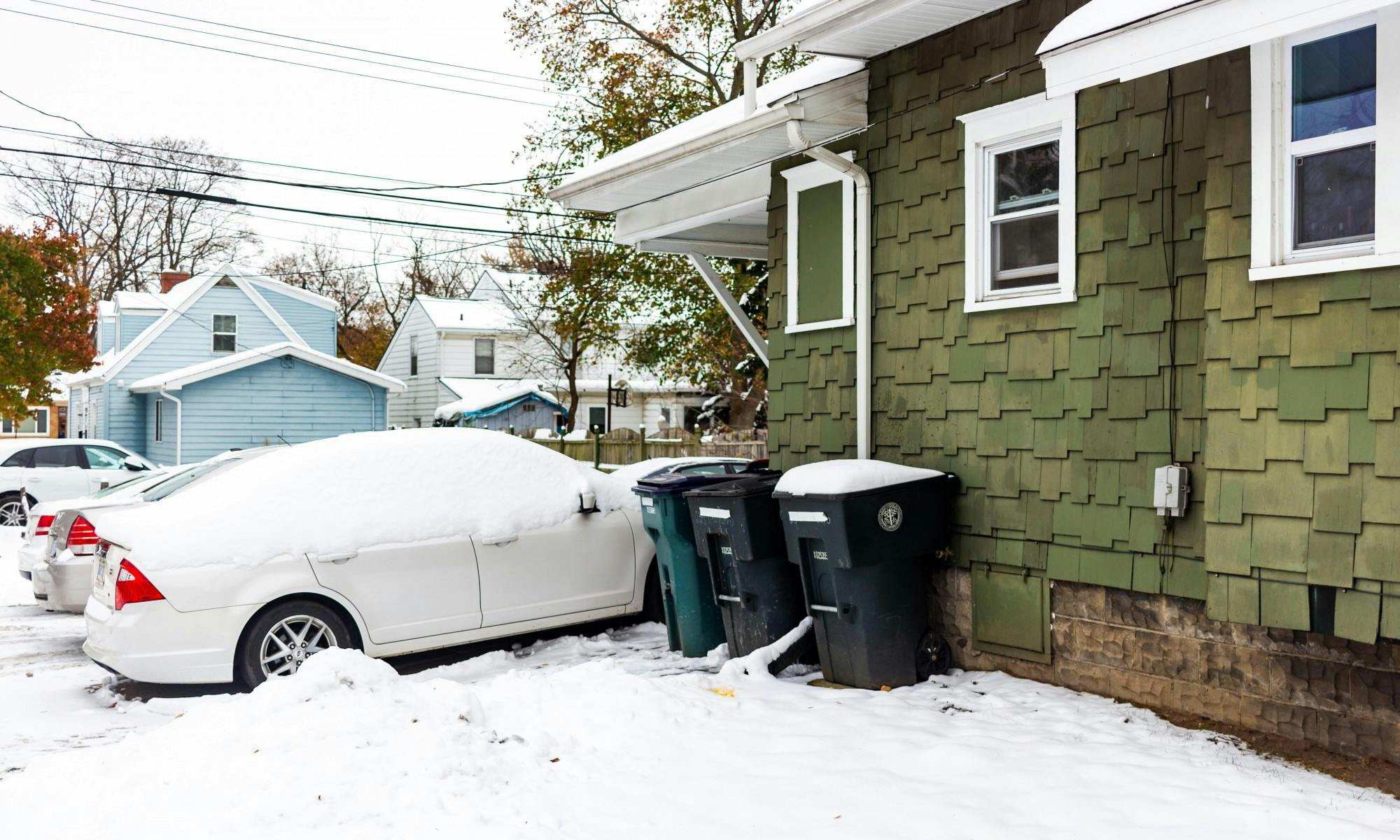 <p>An East Lansing home covered in snow, photographed on Nov. 13, 2019. </p>