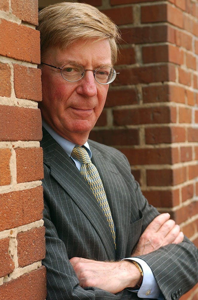 <p>Columnist George Will is shown May 18, 2004, in the Georgetown neighborhood of Washington, D.C. PHOTO BY GEORGE BRIDGES/KRT </p>