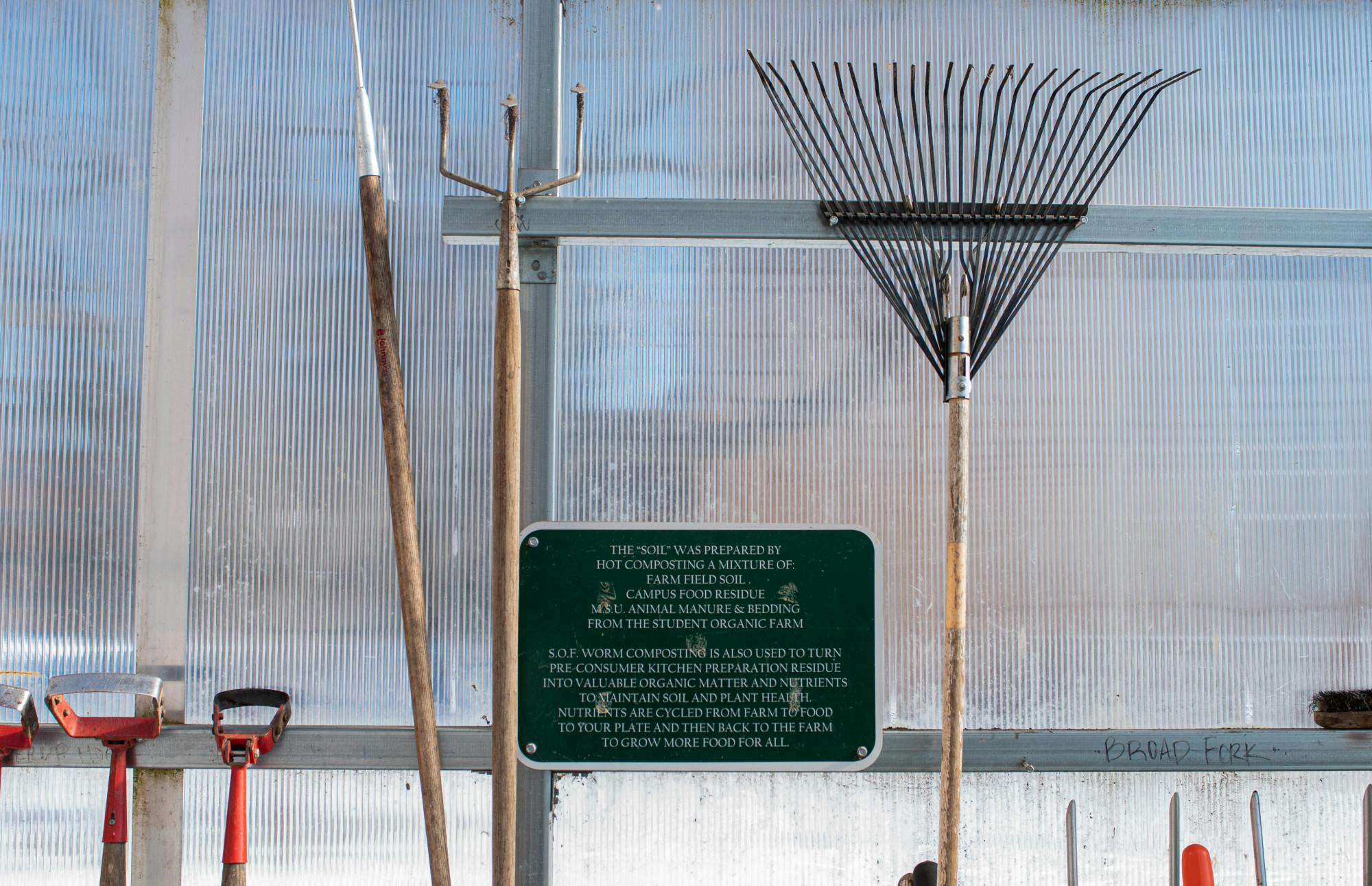 <p>The soil used in the greenhouse is composted from various materials found around Michigan State&#x27;s campus. The Bailey GREENhouse &amp; Urban Farm is located outside Bailey Hall in the Brody neighborhood. Shot on Jan. 29, 2021. </p>