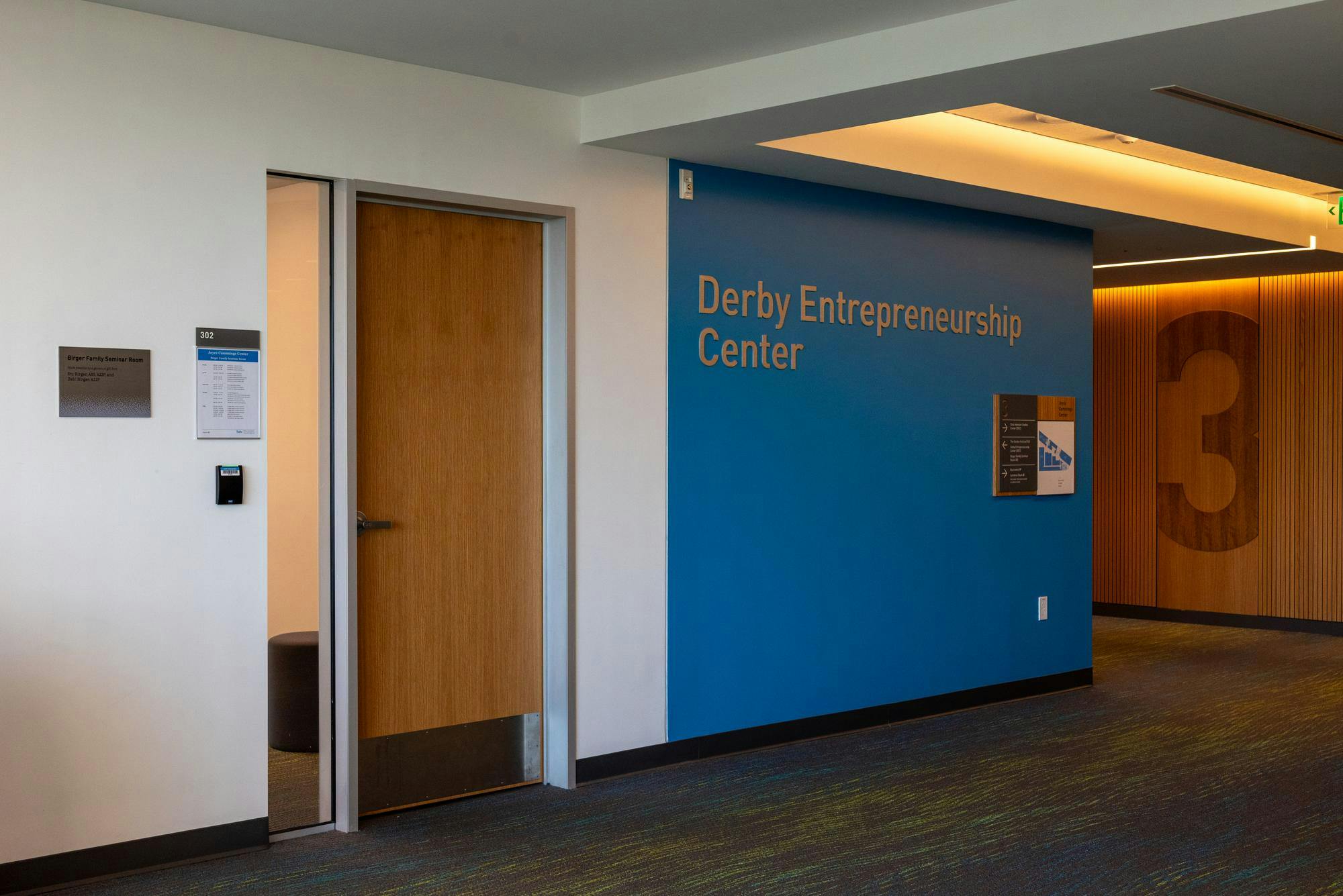 Derby Entrepreneurship Center at Tufts University, housed in the Joyce Cummings Center, is pictured on Wednesday, Oct. 23, 2024.