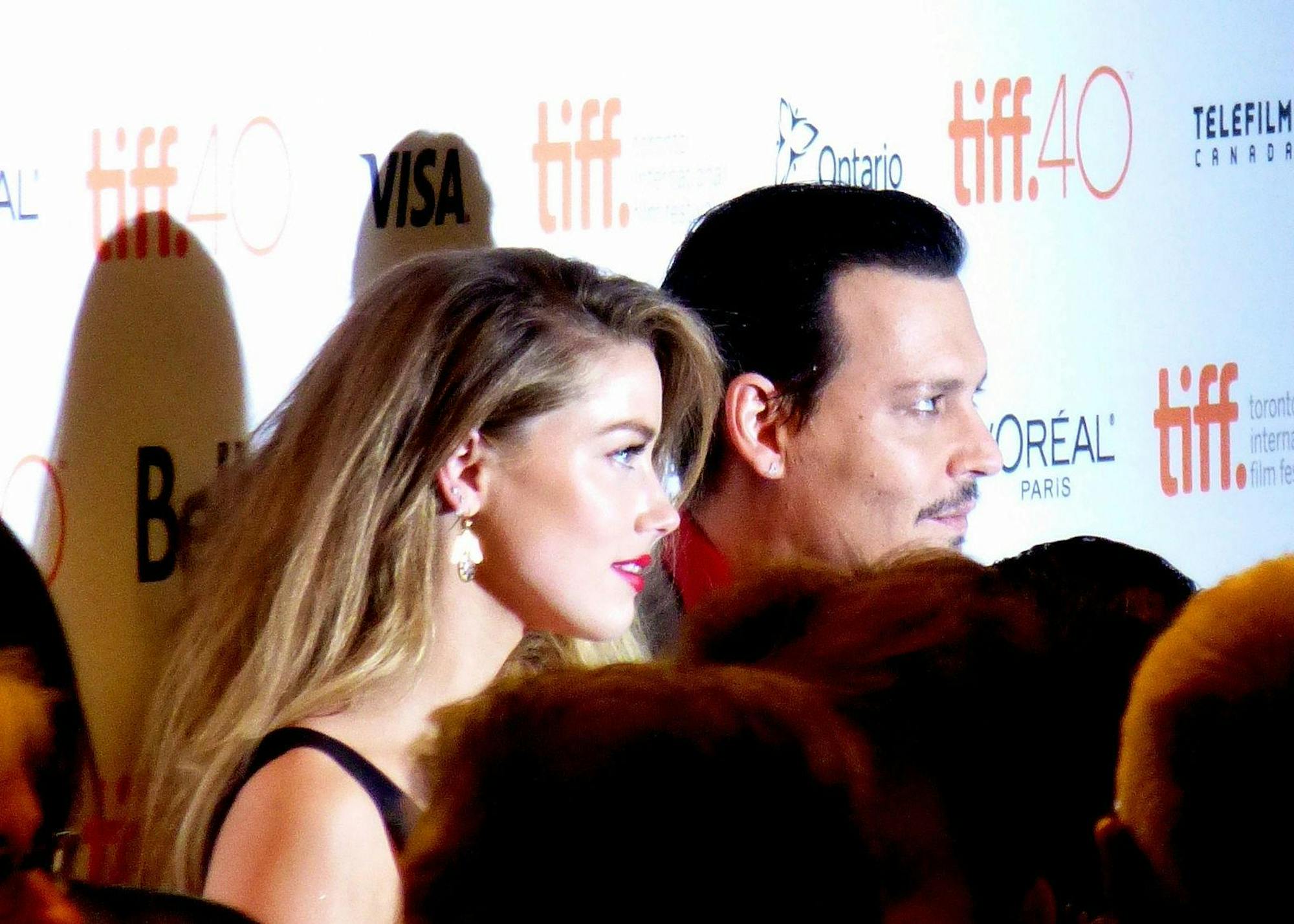 Amber Heard and Johnny Depp are pictured.