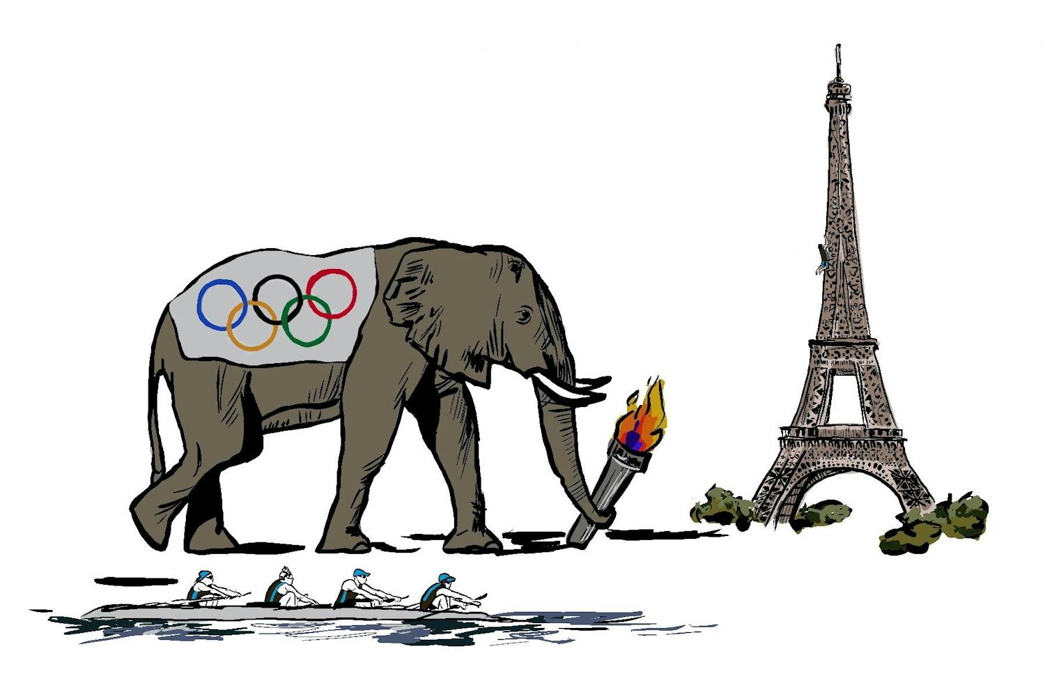 From brown and blue to red, white and blue: Jumbos in Paris Olympic Games graphic