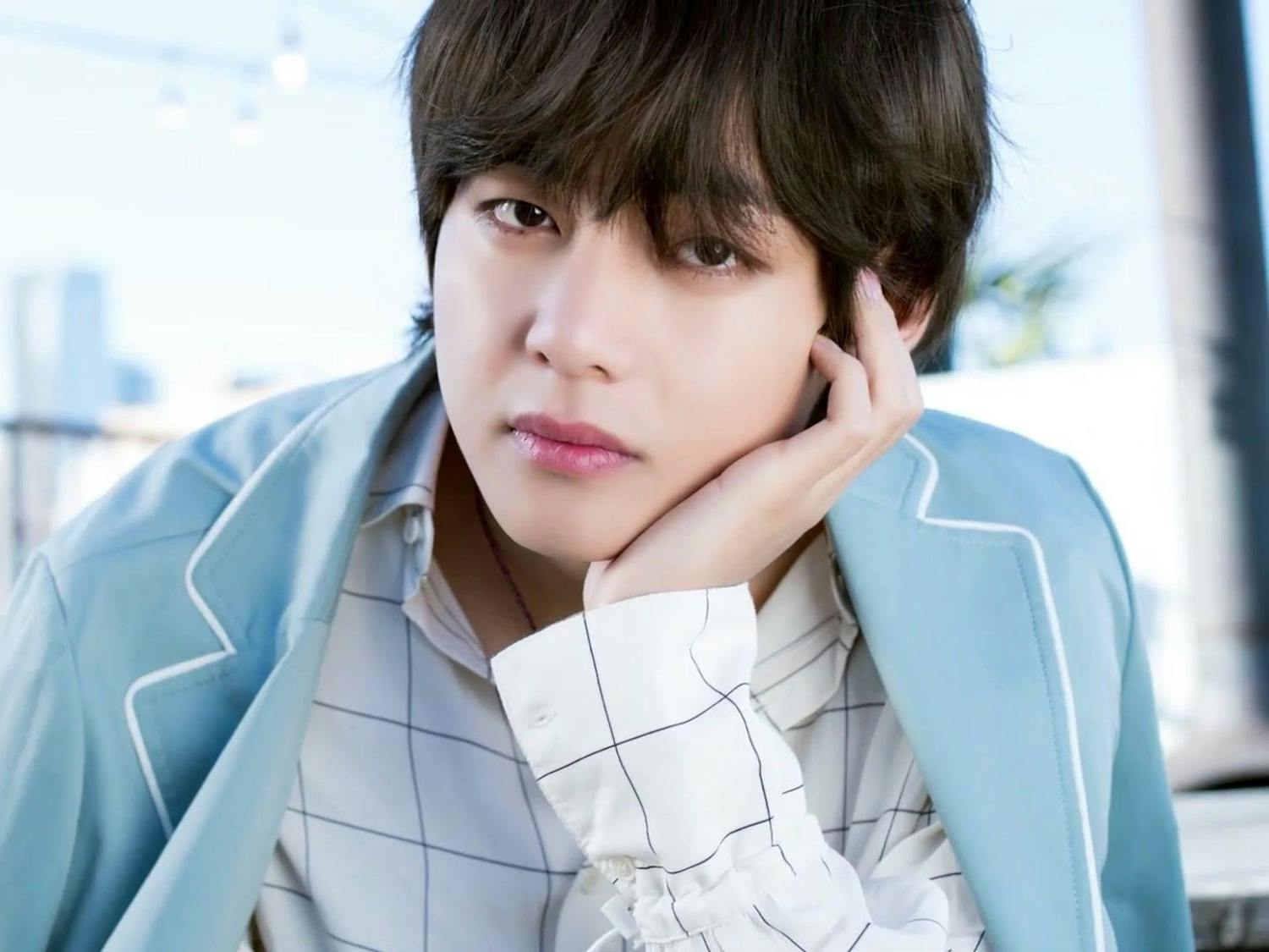 V from BTS is pictured in 2018.