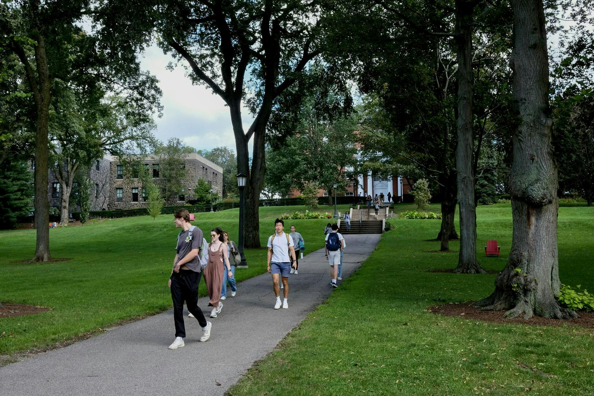 Students are pictured walking across the President's Lawn on Sept. 19. 