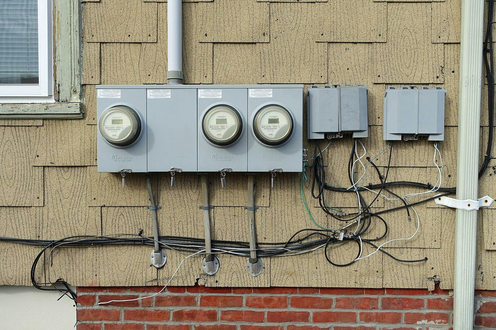 Household utilities are pictured in Arlington, Mass.