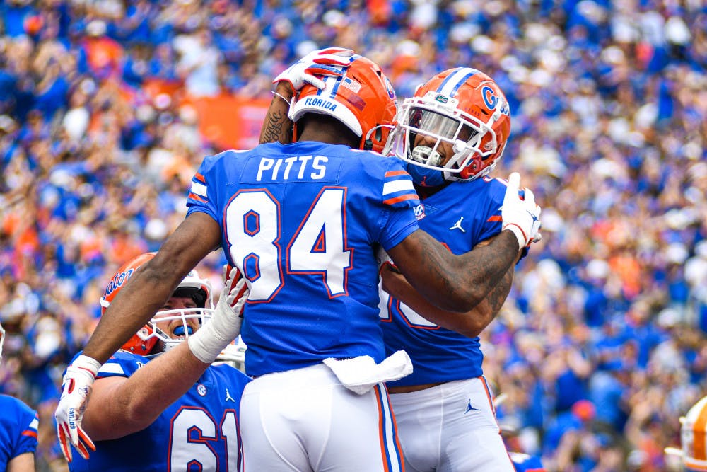 <p><span id="docs-internal-guid-ecb08608-7fff-9877-20ee-a580e1776988"><span>Tight end Kyle Pitts had the most productive game of his UF career against Tennessee last week. He caught four passes for 62 yards against the Volunteers, including a touchdown.</span></span></p>