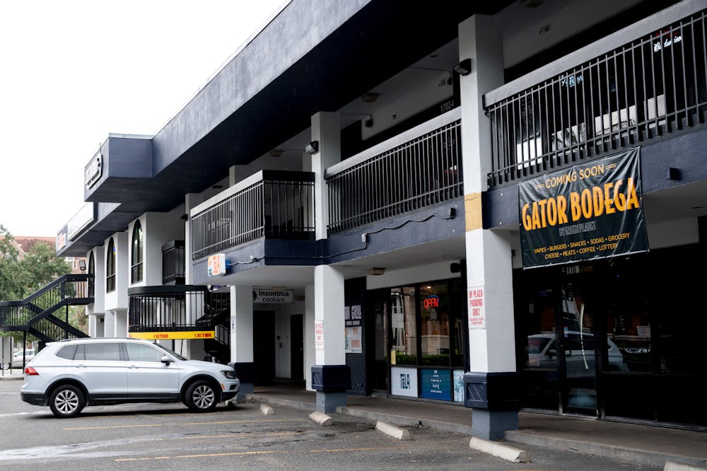 <p>Gator Bodega, which markets food, groceries and more, stands where burger chain “Relish” once stood in Gainesville, Florida on September 8, 2024.</p>