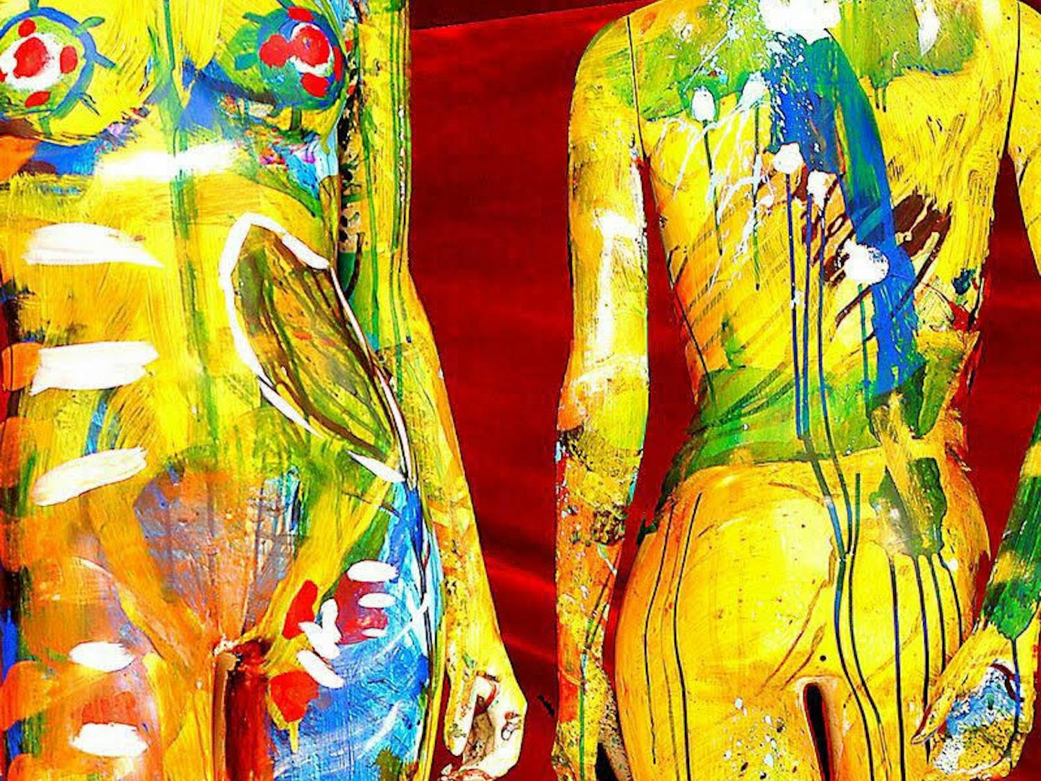 Second-hand mannequins were turned into artwork for an exhibition entitled 'Artists Supporting Pride -- Rainbow Spirits.' Proceeds from the show will go toward funding future Pride events.