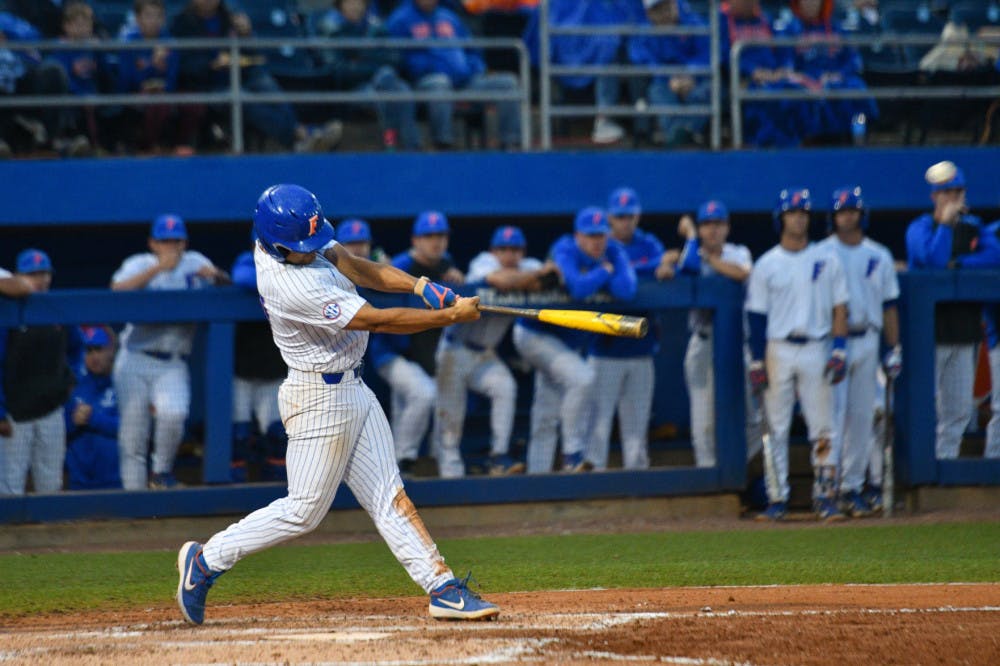 Florida designated hitter Nelson Maldonado went 5 for 11 during UF's weekend series against Mississippi State.
&nbsp;