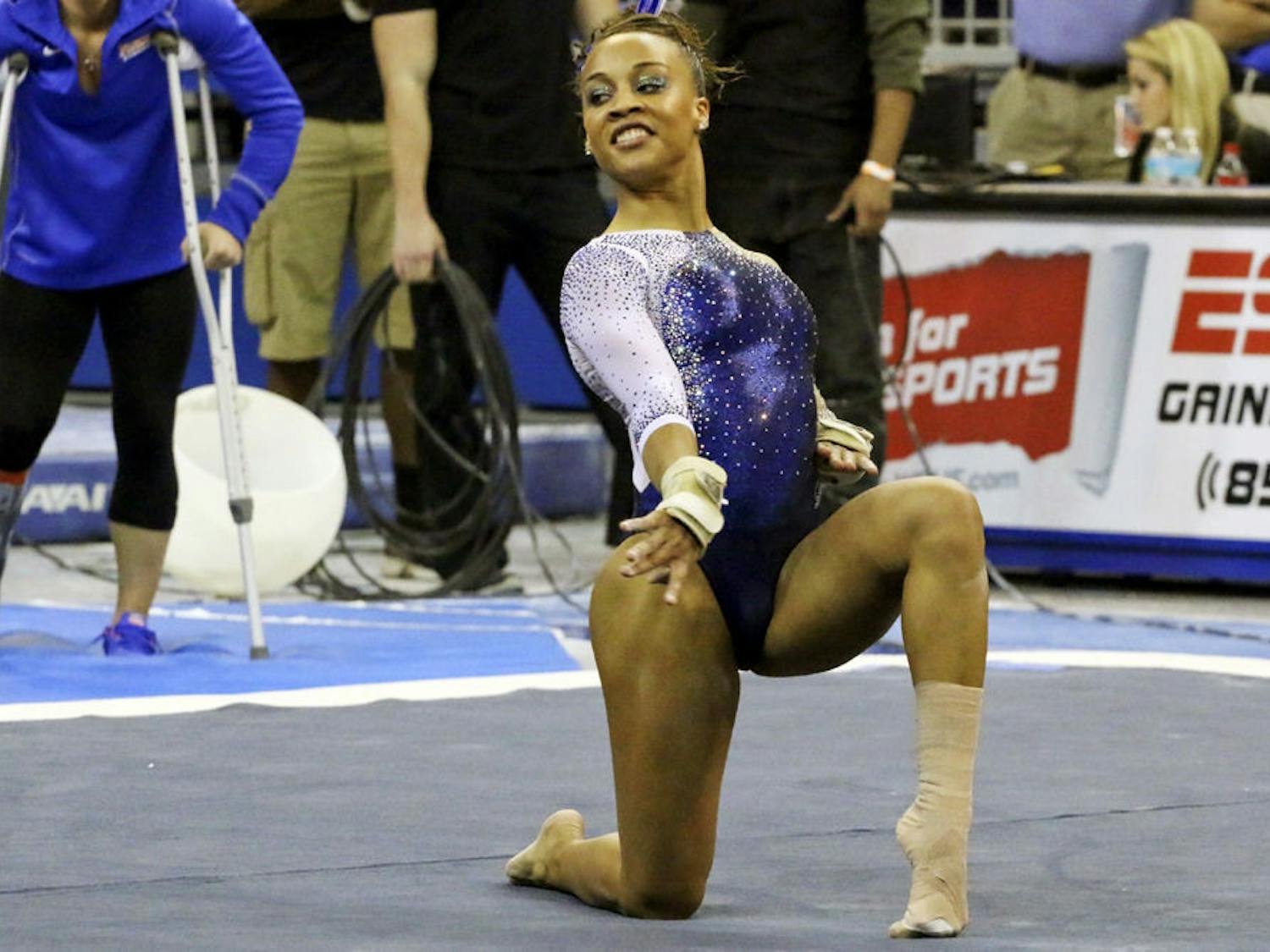 Kytra Hunter performs her floor exercise during Florida's 197.200-195.650 win against Auburn on Jan. 16 in the O'Connell Center.