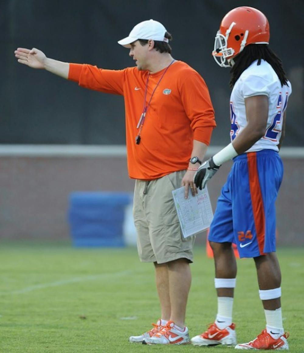 <p>Florida coach Will Muschamp said Saturday he’s comfortable with wide receivers coach Aubrey Hill’s alleged involvement with jailed Miami booster Nevin Shapiro.</p>