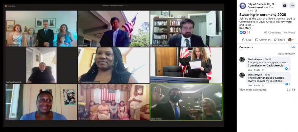 For the first time in Gainesville's history, city commissioners took their oath of office virtually Thursday afternoon.