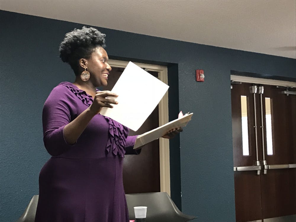 <p><span>Gail Johnson speaks to attendees at her first Community Conversation held </span><span class="aBn" data-term="goog_426522177"><span class="aQJ">Friday</span></span><span> evening at the LifeSouth Community Blood Center. </span></p><div class="yj6qo ajU"> </div>