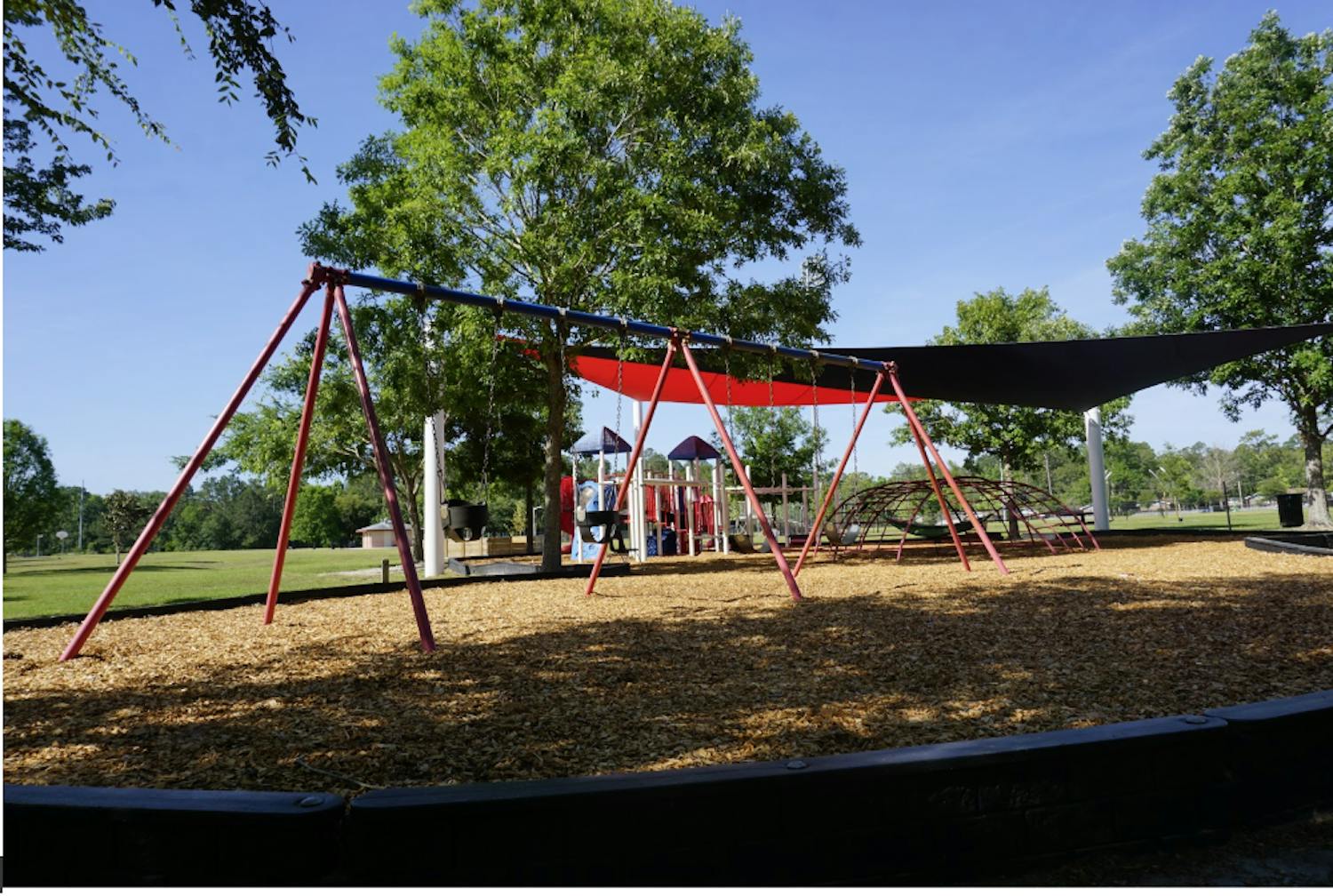 Fred Cone Park’s main playground had a shade sail installed in early 2018.