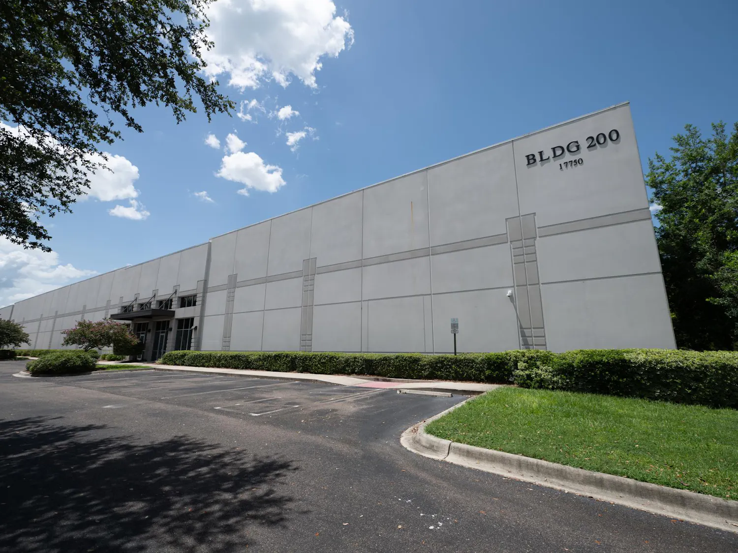 A warehouse at 17750 NW 115th Ave marks the site of a future pharmacy, Saturday, July 11, 2026, in Alachua, Fla.