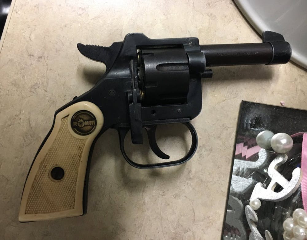 Alachua County Sheriff’s Office said a 17-year-old student brought this loaded black revolver with ivory-colored grips to Eastside High School on Tuesday. Officials said he made no threats to the school. 