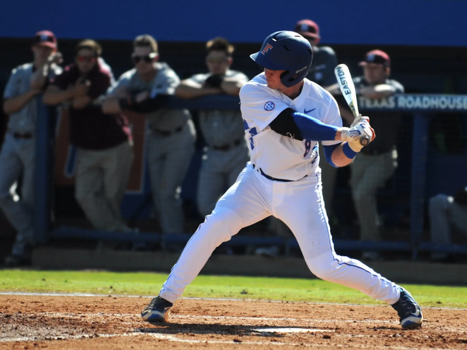 Deacon Liput bats during Florida's 2-1 loss to Mississippi State on April 10, 2016, at McKethan Stadium.