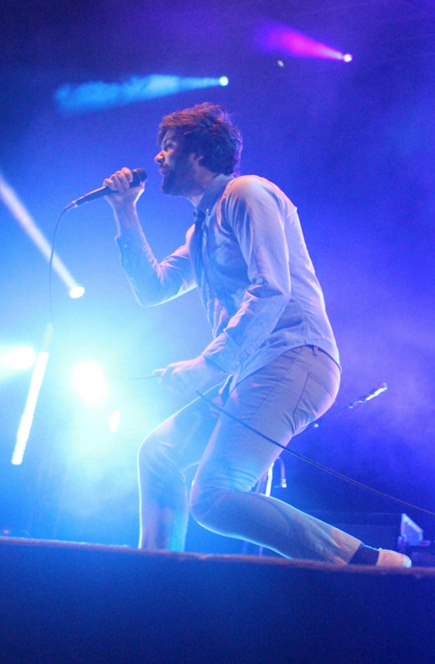 Michael Angelakos, the lead singer for Passion Pit, performs as the last act of the night at Coastline Music Festival.