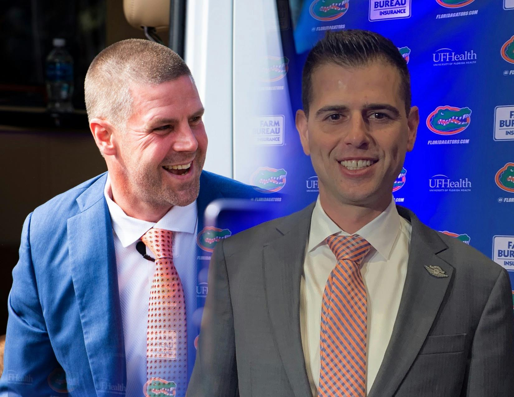 Graphic of Billy Napier and Todd Golden. Photos by Emily Felts and Joe Henry, graphic by Namari Lock.