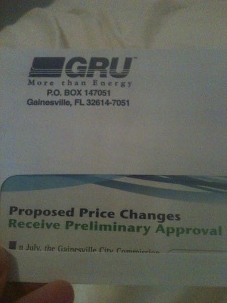 My bill was kind enough to warn me
that it may be gaining a few dollars worth of weight.
