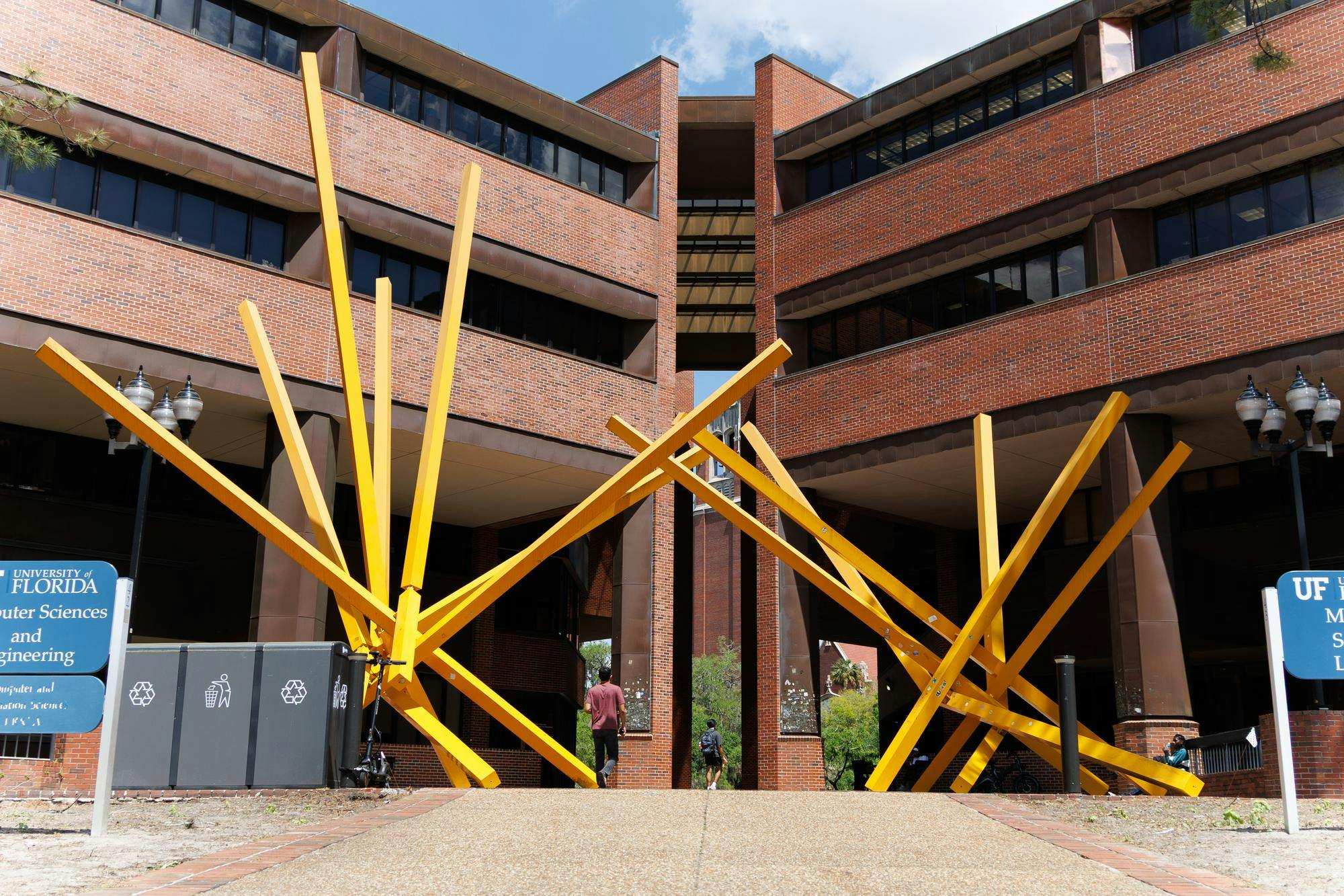 The “French Fries” structure outside of Marston Library at the University of Florida, Friday, March 27, 2026.