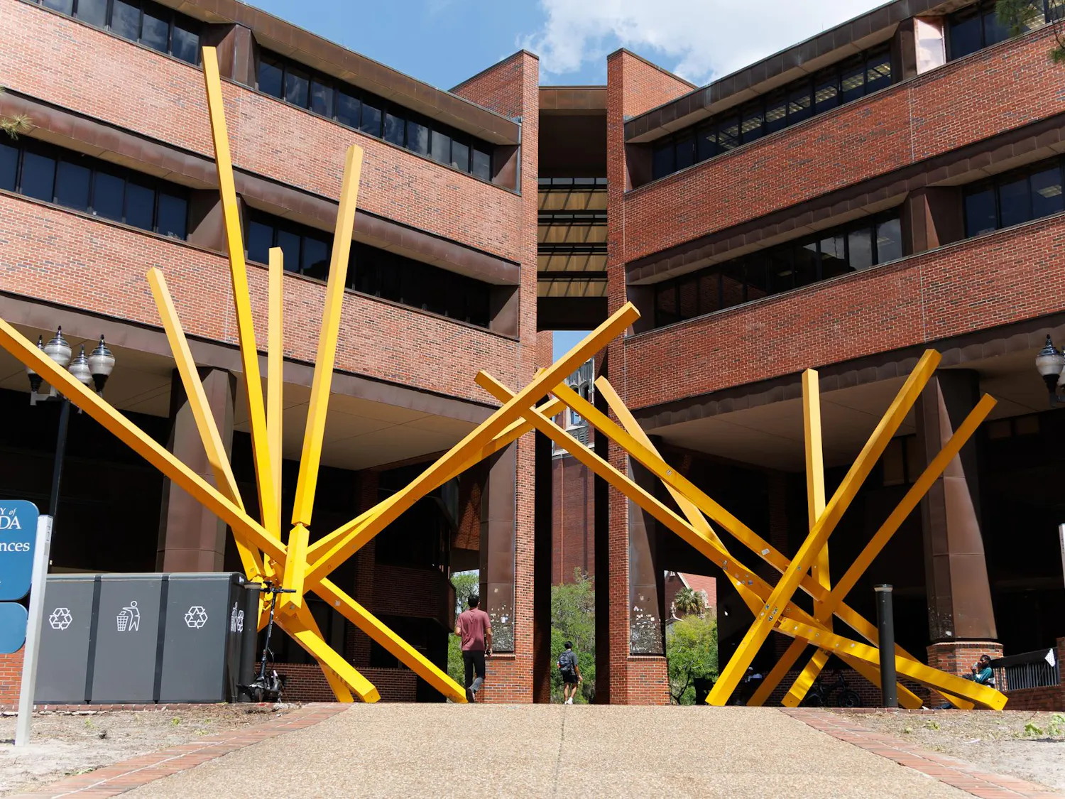 The “French Fries” structure outside of Marston Library at the University of Florida, Friday, March 27, 2026.
