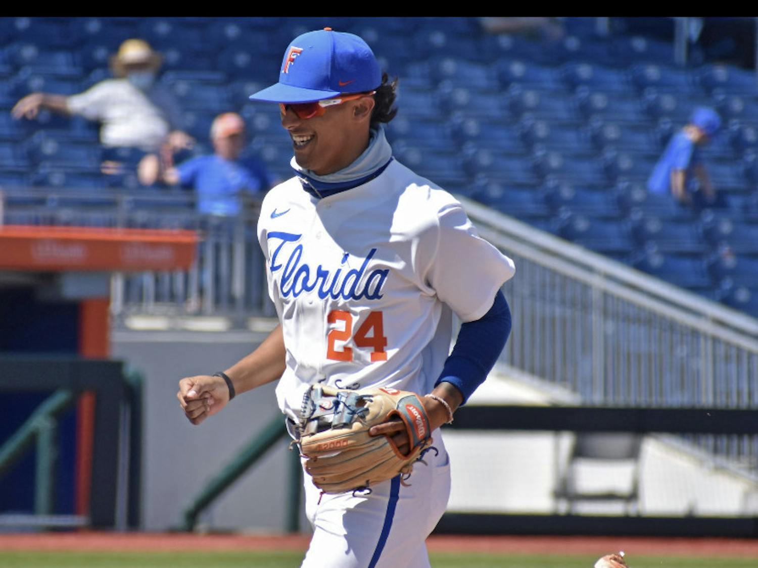 Infielder Josh Rivera jogs off the diamond March 14 against Jacksonville