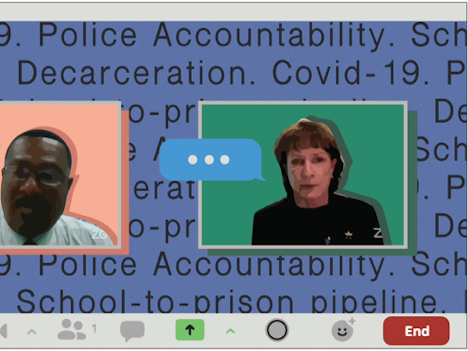 Incumbent Sheriff Sadie Darnell and Clovis Watson discussed the response to COVID-19, police accountability, the school-to-prison pipeline and decarceration.