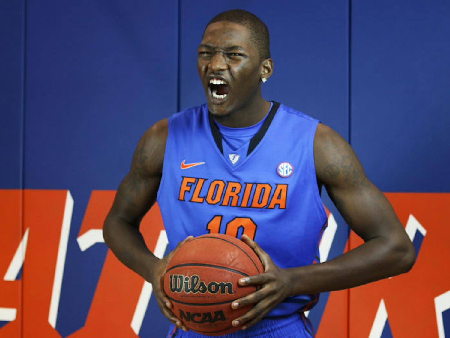 Dorian Finney-Smith poses for a photo during Florida’s basketball media day.&nbsp;