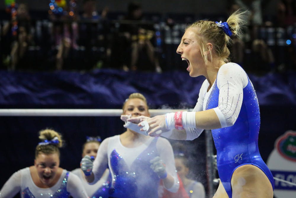 Senior Alex McMurtry tied a school record with a 39.825 in all-around against Nebraska on Friday. 