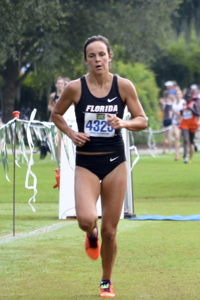 Becky Greene races during the 2014 Mountain Dew Invitational on UF's Mark Bostick Golf Course.