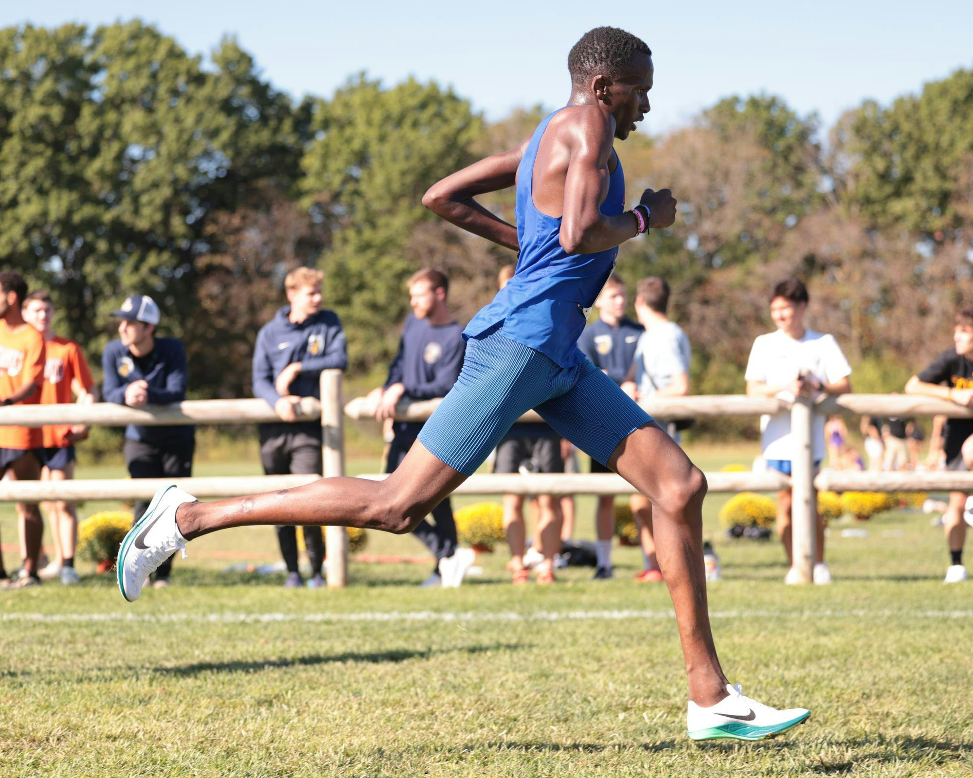 Kelvin Cheruiyot runs during the Gans Creek Classic cross country meet on Friday, September 26, 2025 at Missouri in Columbia, Mis. / UAA Communications photo by Dylan Cannella