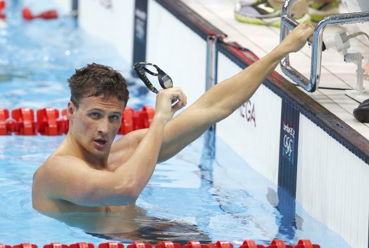 United States' Ryan Lochte after his relay team's silver medal win in the men's 4x100-meter freestyle relay final men's relay at the Aquatics Centre in the Olympic Park during the 2012 Summer Olympics in London. The CW network said the swimmer will make a cameo appearance on the drama series "90210." Lochte will play a guest at a resort visited by characters Naomi, played by AnnaLynne McCord, and Max, played by Josh Zuckerman. The "90210" episode with Lochte will air 9 p.m. EDT Monday, Oct. 29