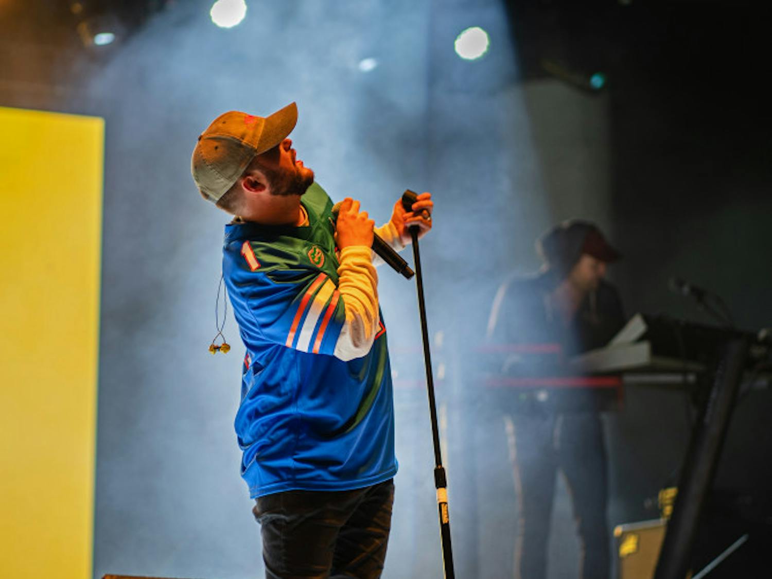 Quinn XCII shows off his UF jersey Friday night during the Fall concert at Flavet Field.