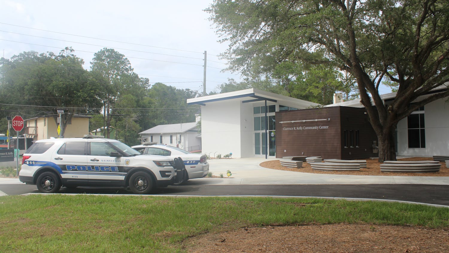 Gainesville Police Department monitors the Clarence R. Kelly Center Sunday, July 10, 2022.