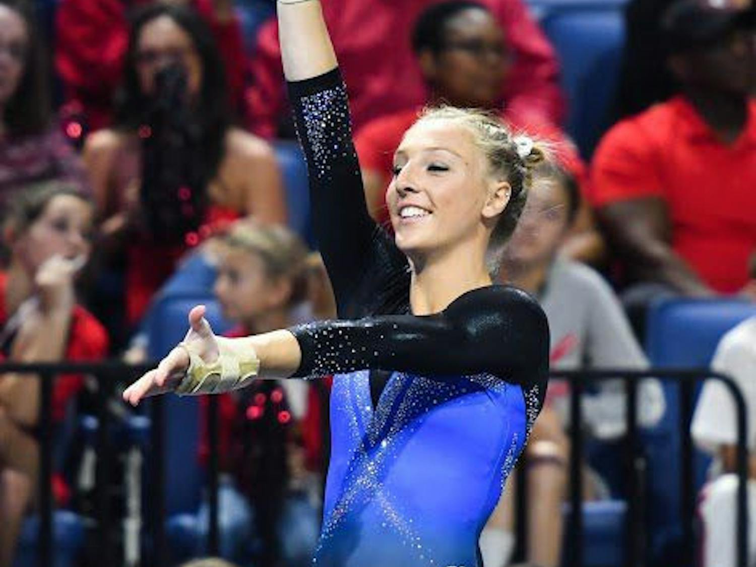 UF gymnast Alex McMurtry performs a routine during the NCAA Gainesville Regional on April 1, 2017, in the O'Connell Center.