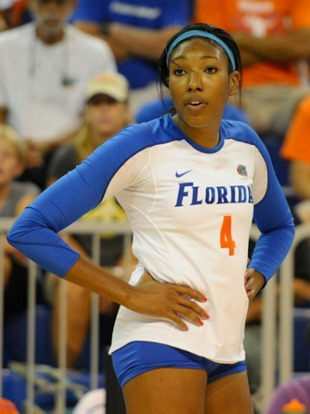 <p>Senior right-side hitter Tangerine Wiggs recorded 31 total kills during the weekend, including a career-high 18 in a five-set loss to Stanford.</p>