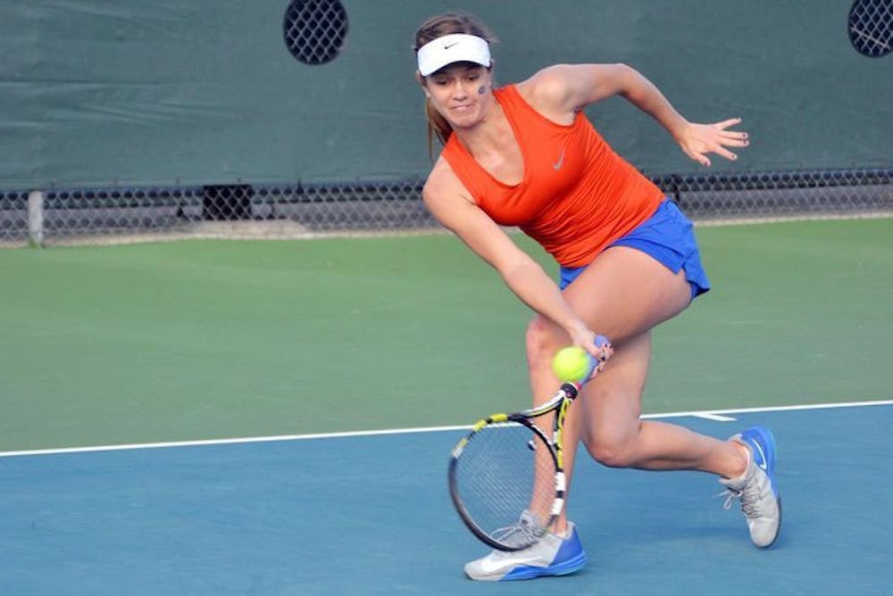 <p>Senior Peggy Porter clinched the match for UF in the first round of the NCAA Tournament. The Gators will move on to face rival Florida State.</p>