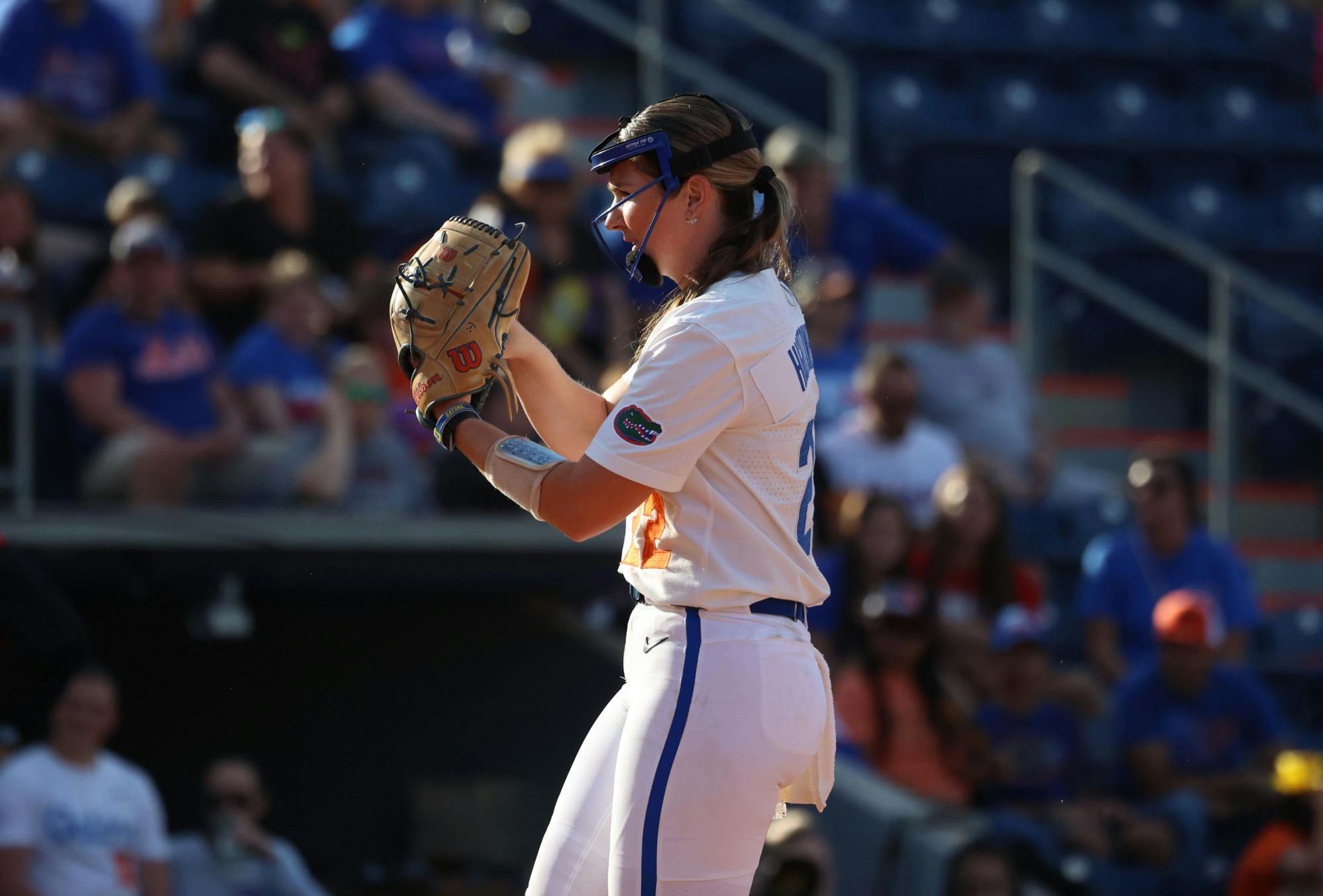 Florida graduate student right-handed pitcher Elizabeth Hightower pitches during the Gators' 13-4 victory against the Georgia Bulldogs Friday, April 14, 2023.