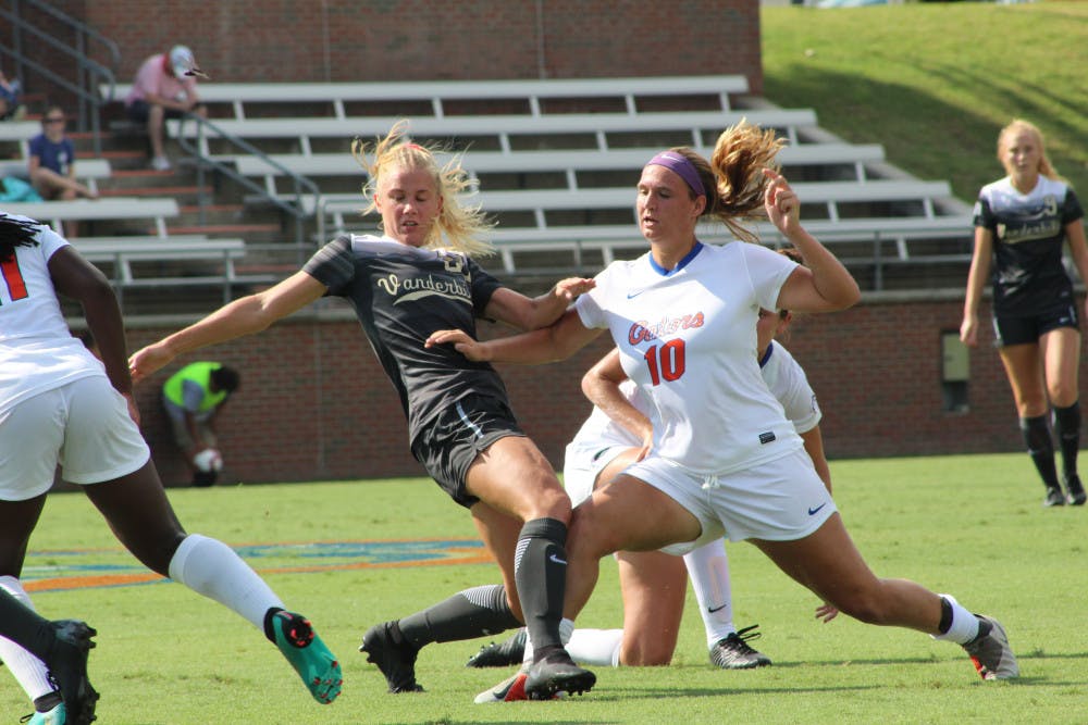Midfielder Tess Sapone notched the lone goal in Florida’s 1-0 win over Georgia on Thursday night. The goal snapped a four-game scoreless streak.