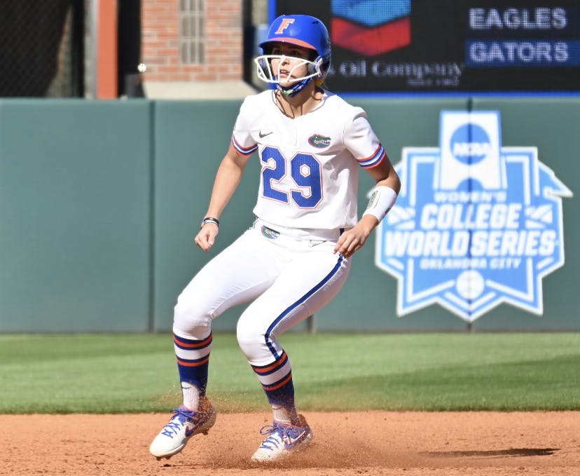 Freshman Katie Kistler rounds second base against Charlotte Feb. 20