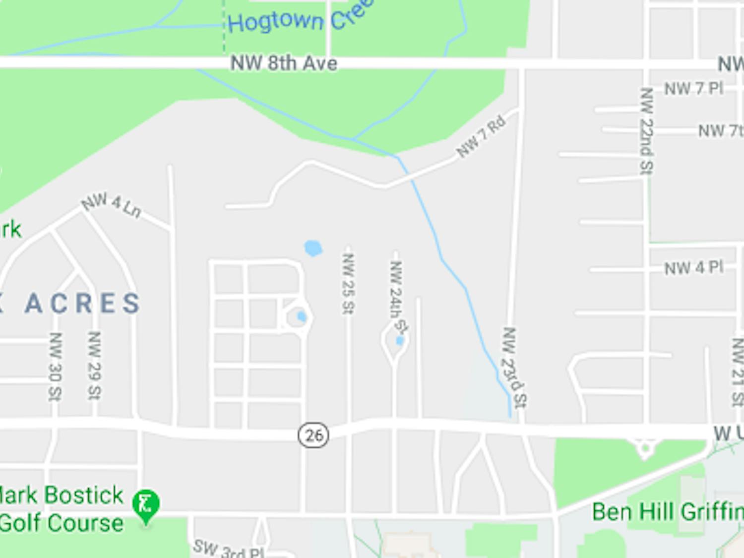 Loblolly Woods Nature Park is located northwest of UF's campus.